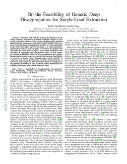 On the Feasibility of Generic Deep Disaggregation for Single-Load
  Extraction