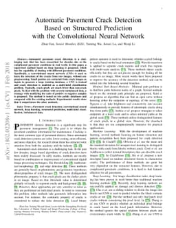 Automatic Pavement Crack Detection Based on Structured Prediction with
  the Convolutional Neural Network