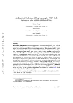 An Empirical Evaluation of Deep Learning for ICD-9 Code Assignment using
  MIMIC-III Clinical Notes