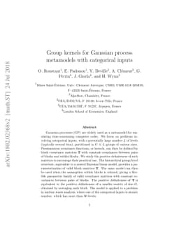 Group kernels for Gaussian process metamodels with categorical inputs