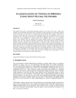Classification of Things in DBpedia using Deep Neural Networks