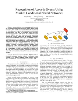 Recognition of Acoustic Events Using Masked Conditional Neural Networks