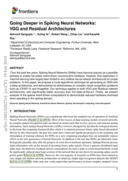 Going Deeper in Spiking Neural Networks: VGG and Residual Architectures