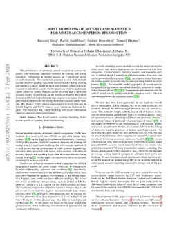 Joint Modeling of Accents and Acoustics for Multi-Accent Speech
  Recognition