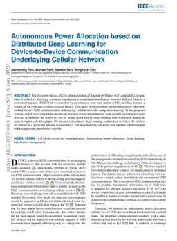 Autonomous Power Allocation based on Distributed Deep Learning for
  Device-to-Device Communication Underlaying Cellular Network