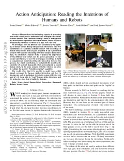 Action Anticipation: Reading the Intentions of Humans and Robots