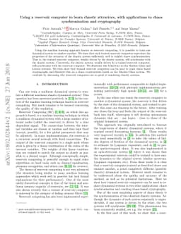 Using a reservoir computer to learn chaotic attractors, with
  applications to chaos synchronisation and cryptography