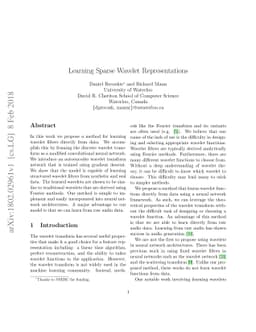 Learning Sparse Wavelet Representations