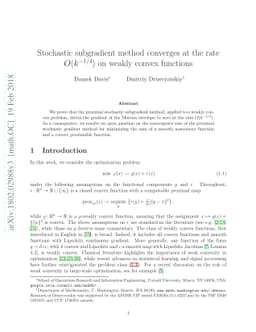 Stochastic subgradient method converges at the rate $O(k^{-1/4})$ on
  weakly convex functions