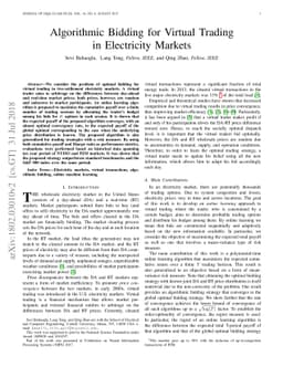 Algorithmic Bidding for Virtual Trading in Electricity Markets