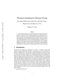 Thompson Sampling for Dynamic Pricing