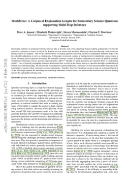 WorldTree: A Corpus of Explanation Graphs for Elementary Science
  Questions supporting Multi-Hop Inference
