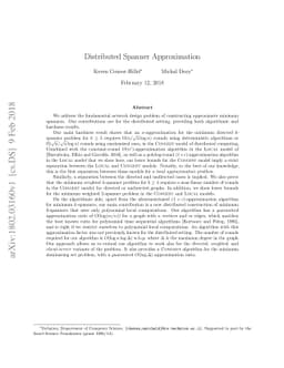 Distributed Spanner Approximation