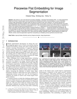 Piecewise Flat Embedding for Image Segmentation