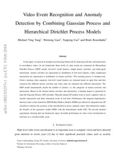 Video Event Recognition and Anomaly Detection by Combining Gaussian
  Process and Hierarchical Dirichlet Process Models