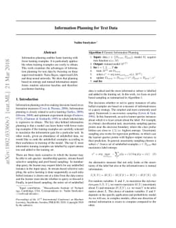 Information Planning for Text Data