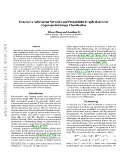 Generative Adversarial Networks and Probabilistic Graph Models for
  Hyperspectral Image Classification