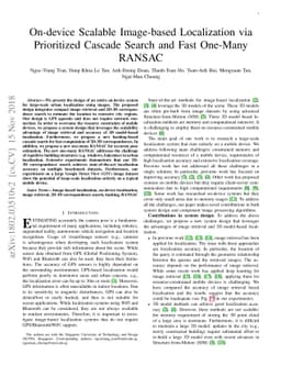 On-device Scalable Image-based Localization via Prioritized Cascade
  Search and Fast One-Many RANSAC