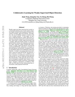 Collaborative Learning for Weakly Supervised Object Detection