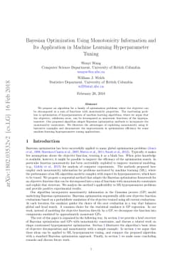 Bayesian Optimization Using Monotonicity Information and Its Application
  in Machine Learning Hyperparameter