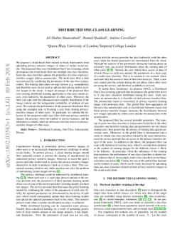 Distributed One-class Learning