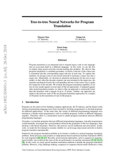 Tree-to-tree Neural Networks for Program Translation