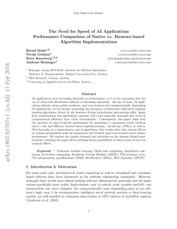 The Need for Speed of AI Applications: Performance Comparison of Native
  vs. Browser-based Algorithm Implementations