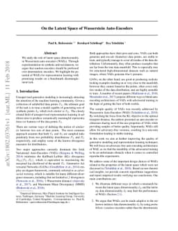 On the Latent Space of Wasserstein Auto-Encoders