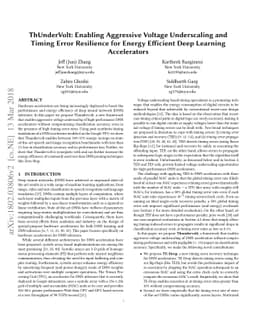 ThUnderVolt: Enabling Aggressive Voltage Underscaling and Timing Error
  Resilience for Energy Efficient Deep Neural Network Accelerators