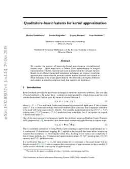 Quadrature-based features for kernel approximation