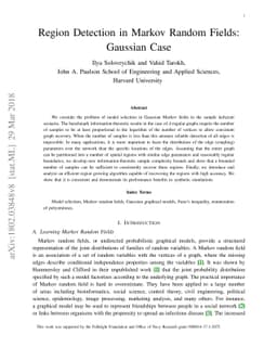 Region Detection in Markov Random Fields: Gaussian Case