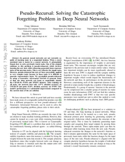 Pseudo-Recursal: Solving the Catastrophic Forgetting Problem in Deep
  Neural Networks