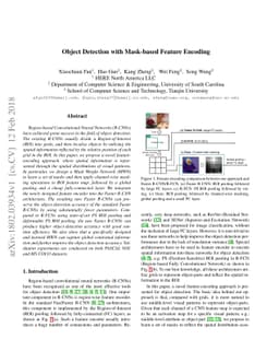 Object Detection with Mask-based Feature Encoding