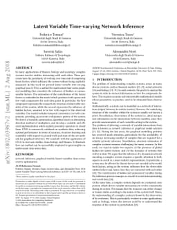 Latent Variable Time-varying Network Inference