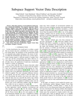 Subspace Support Vector Data Description