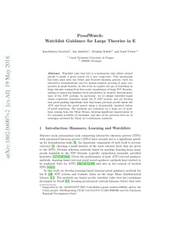 ProofWatch: Watchlist Guidance for Large Theories in E