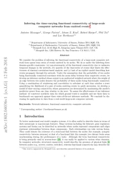 Inferring the time-varying functional connectivity of large-scale
  computer networks from emitted events