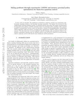 Taking gradients through experiments: LSTMs and memory proximal policy
  optimization for black-box quantum control