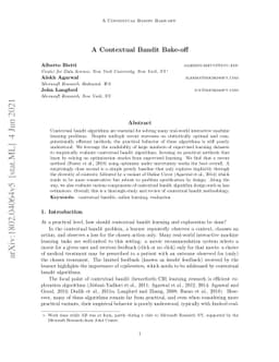 A Contextual Bandit Bake-off