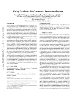 Policy Gradients for Contextual Recommendations