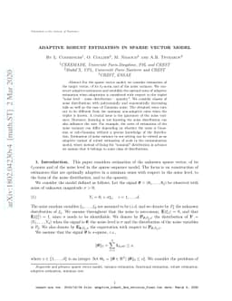 Adaptive robust estimation in sparse vector model