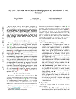 Buy your coffee with bitcoin: Real-world deployment of a bitcoin point
  of sale terminal