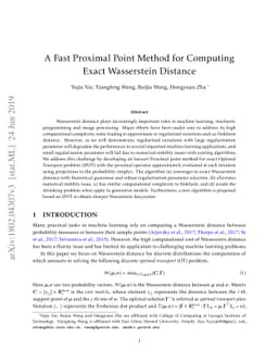 A Fast Proximal Point Method for Computing Exact Wasserstein Distance
