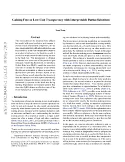 Gaining Free or Low-Cost Transparency with Interpretable Partial
  Substitute