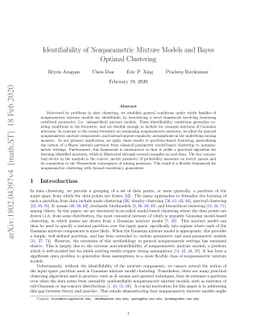 Identifiability of Nonparametric Mixture Models and Bayes Optimal
  Clustering