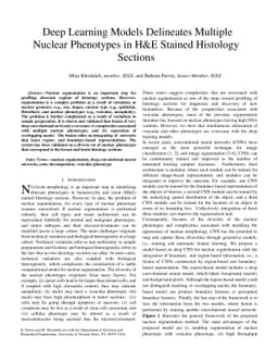 Deep Learning Models Delineates Multiple Nuclear Phenotypes in H&E
  Stained Histology Sections
