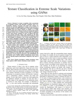 Texture Classification in Extreme Scale Variations using GANet
