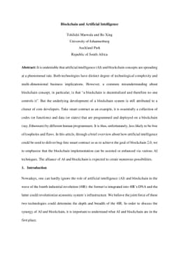 Blockchain and Artificial Intelligence