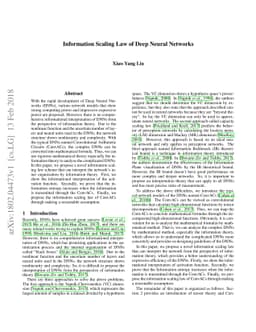 Information Scaling Law of Deep Neural Networks