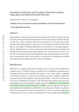 Automatic localization and decoding of honeybee markers using deep
  convolutional neural networks